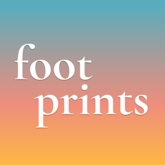 The Footprints mark: the word “footprints” in white on a field of turquoise, coral and yellow.