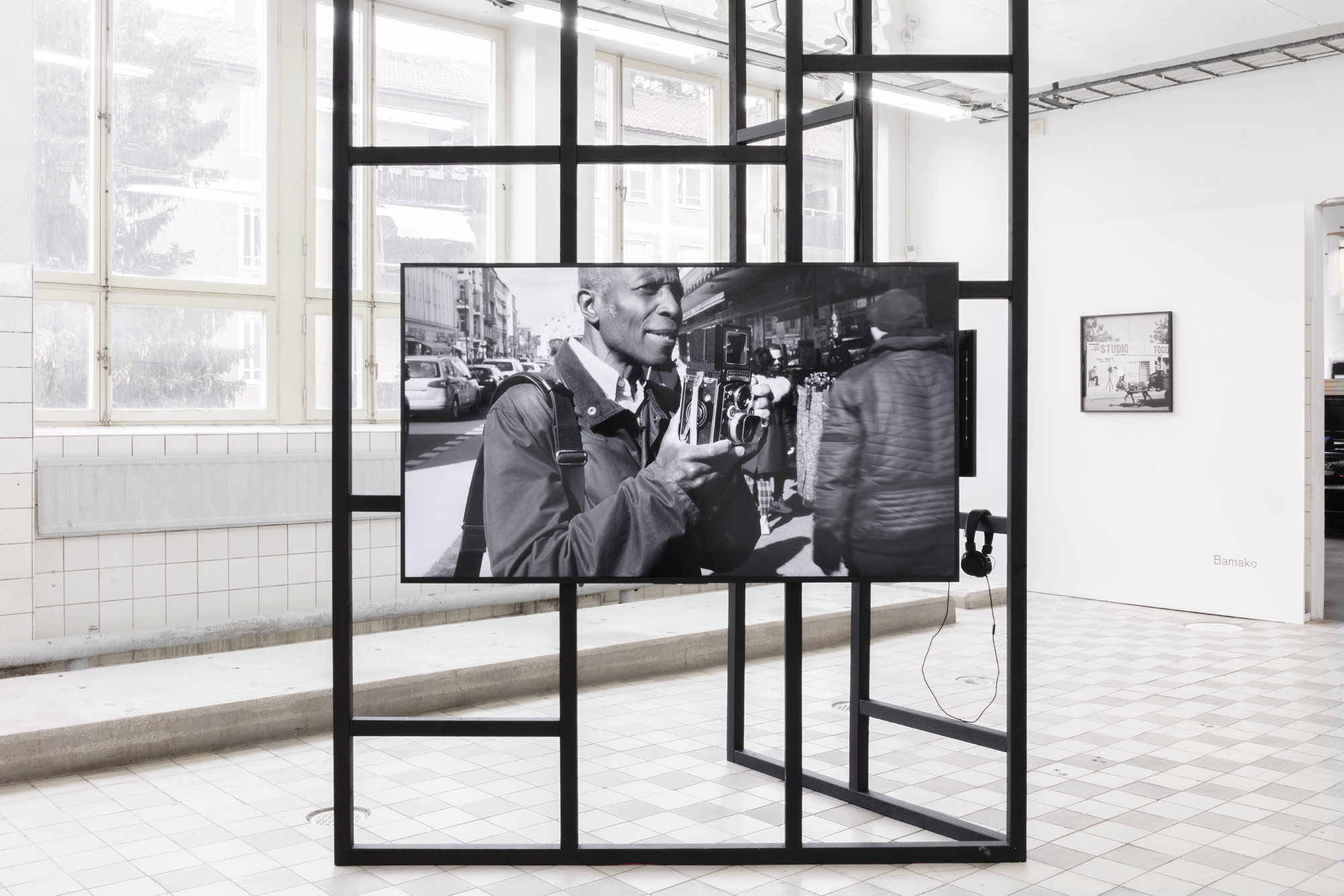 An installation view of the Akinbode Akinbiyi presentation at Konsthall C, Stockholm.