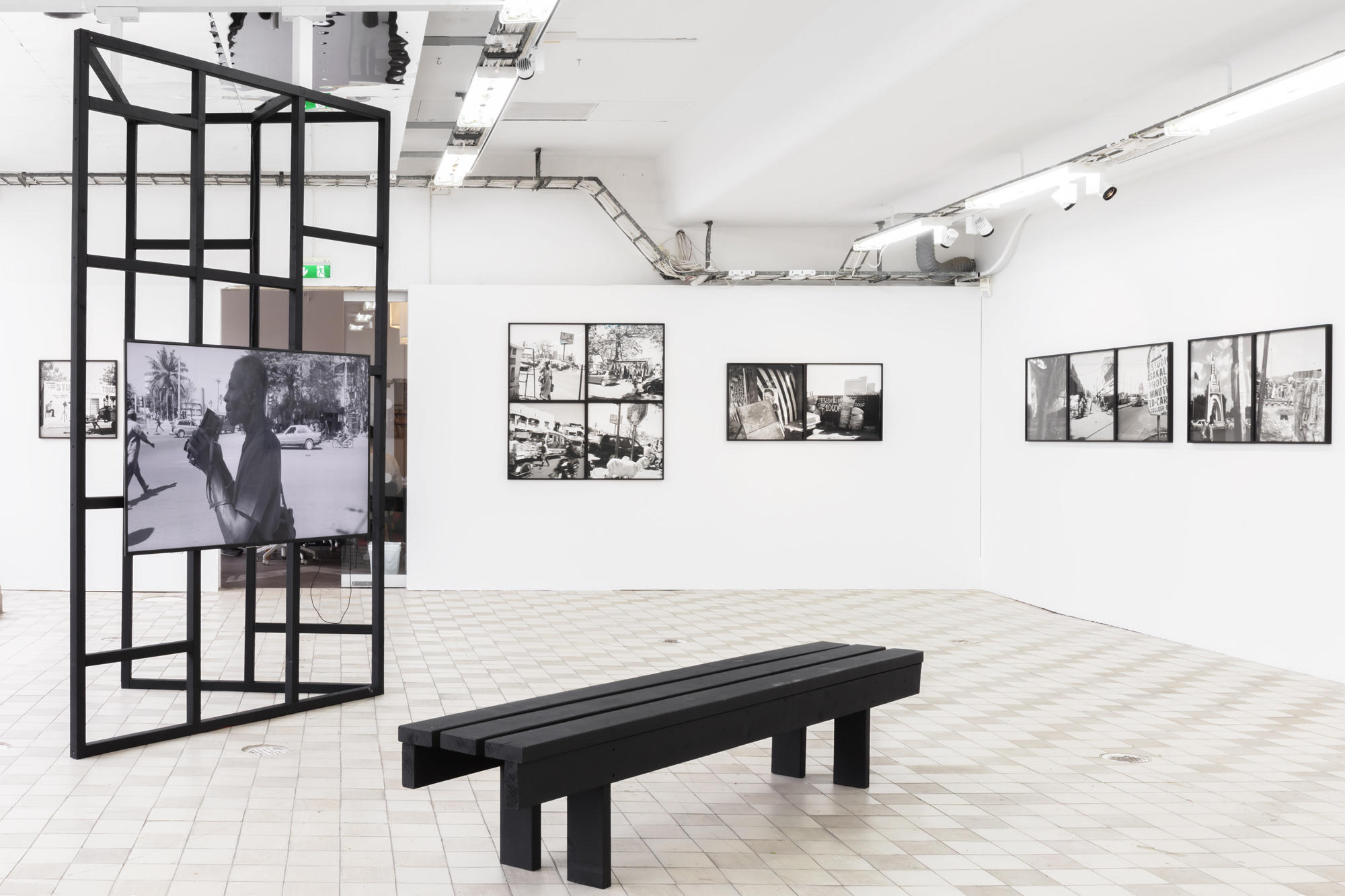 An installation view of the Akinbode Akinbiyi presentation at Konsthall C, Stockholm.